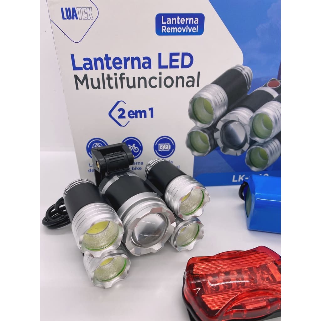 Farol Bike Lanterna De Cabeça Multifuncional Recarregável LK040