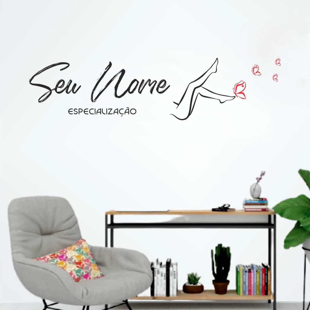 Adesivo de Parede Personalizado com Logo para Massagem, Depilação, Estética e Salão de Beleza