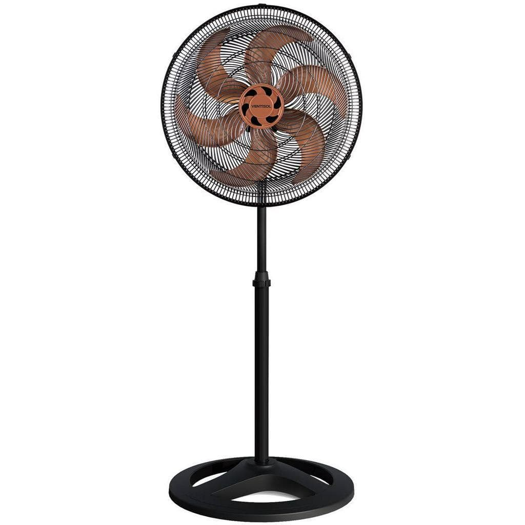 Ventilador de Coluna 50cm Ventisol Turbo 6 Pás Preto Bronze 3 Velocidades