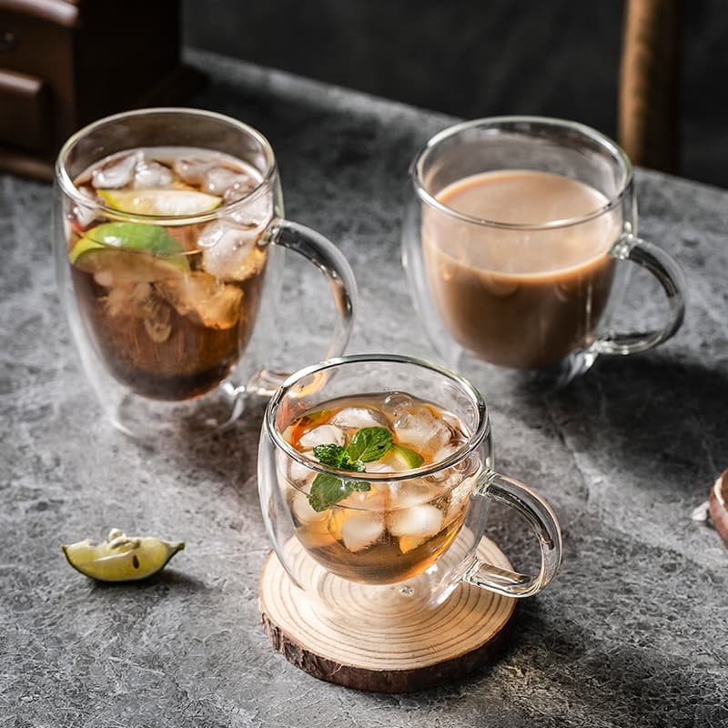 Copo De Vidro Transparente Whiskey Leite Chá Cerveja Duplo Criativo Resistente Ao Calor Café Espresso Cocktail Vodka Bebidas Para Canecas De Vinho