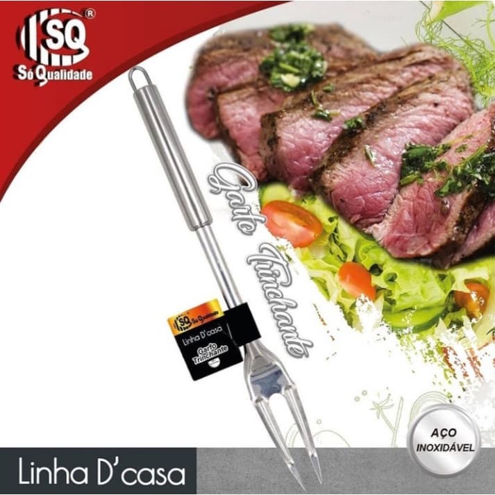 Garfo de Churrasco Inox 33cm Trinchante Cozinha em Geral