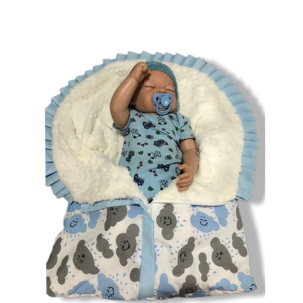 Saco de Dormir Bebê ZÍPER e ELÁSTICO para Frio Inverno Tecido 100% Algodão Várias Estampas