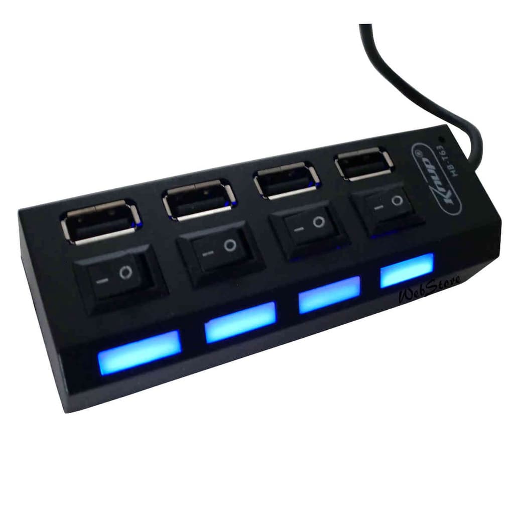 HUB USB 2.0 - 4 portas - botões liga/desliga