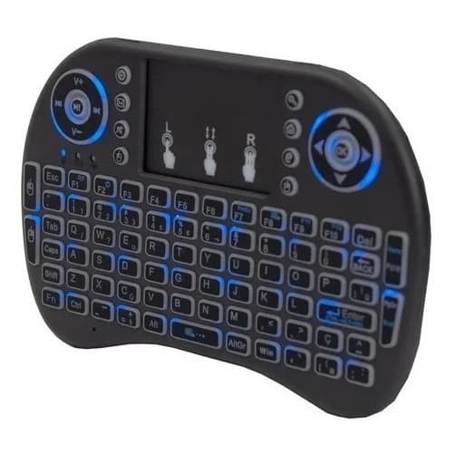 Controle Mini Teclado Keyboard Tv Sem Fio Wireless Luz Led