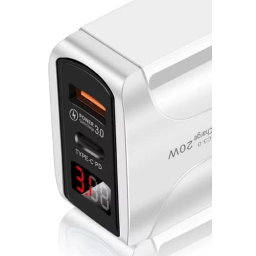 Carregador Pd 20w Usb Tipo C, Led Carga Rápida