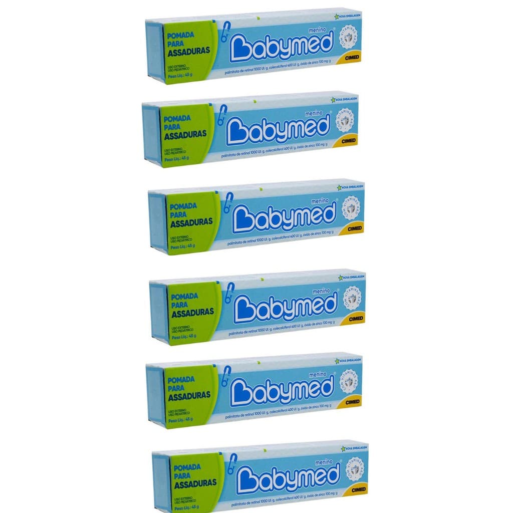 Kit 6x Babymed Pomada Assadura 40g Vitaminas A & E