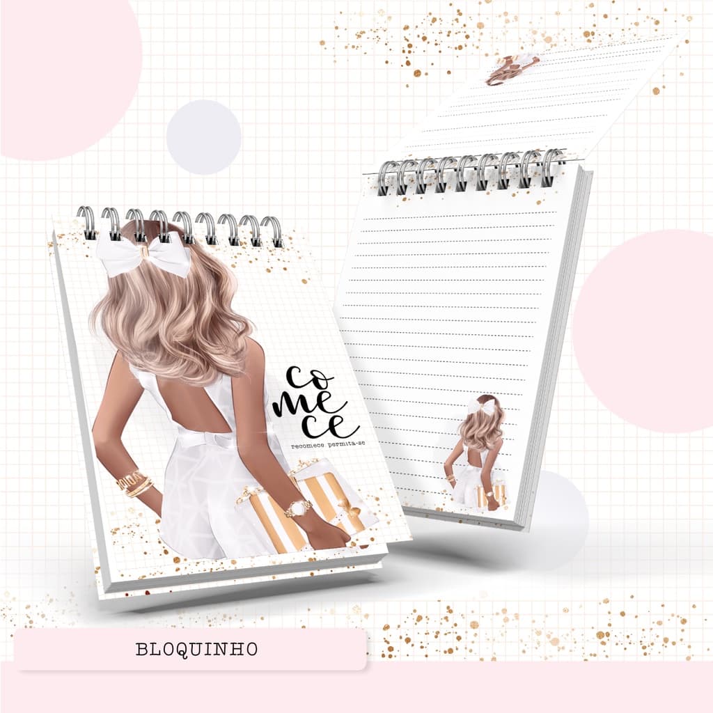 Bloquinho Personalizado A6 ou A5 – 100 Folhas Decoradas, Brinde e Lembrancinha