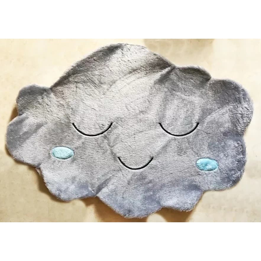 Tapete De Pelúcia Nuvem Cinza Para Quarto De Bebê Decoração Infantil 80cm X 120cm