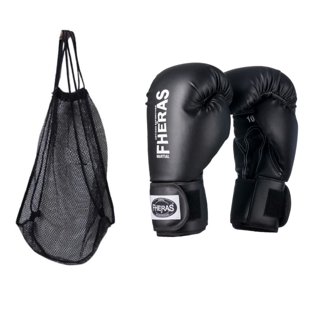 Luva Boxe Muay Thai Tradicional com Bolsa Telada Fheras