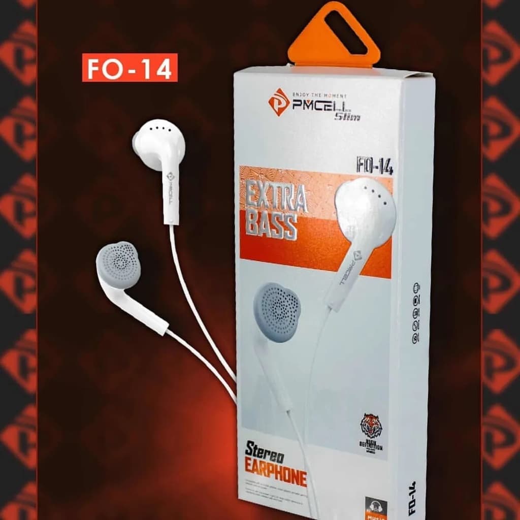 EXCELENTES Fone De Ouvido Pmcell Extra Bass Slim Stereo EARPHONE F0-14 Unidade
