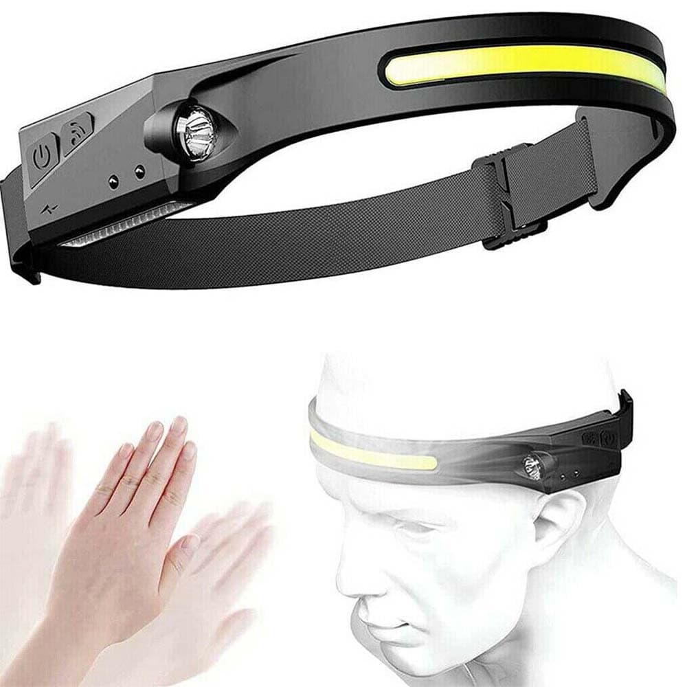 Lanterna de Cabeça Sensor Movimento Led Pesca Oficina Ciclismo Camping Usb Multiuso Alta Luminosidade Acampamento Serviços Atividades Noturno Detecta Movimento Acende Ambientes Escuros Segurança