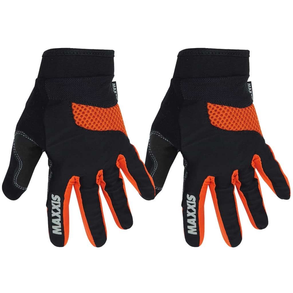 Luva Ciclismo Maxxis Dedo Longo Smart Touch Gel Preto/Laranja Tamanho G