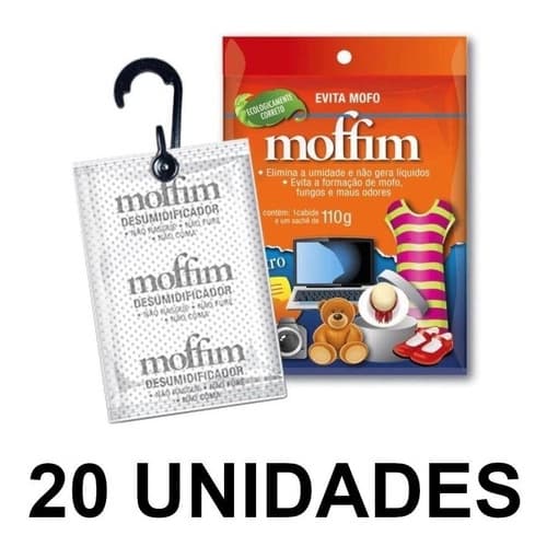 20 Antimofo Desumidificador Moffim 110g Roupeiro Closet