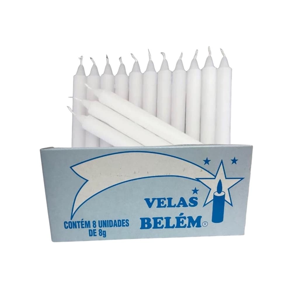 Vela Palito Parafina de Varios Tamanhos Velas Belem - 1 Pacote com 8 unidades