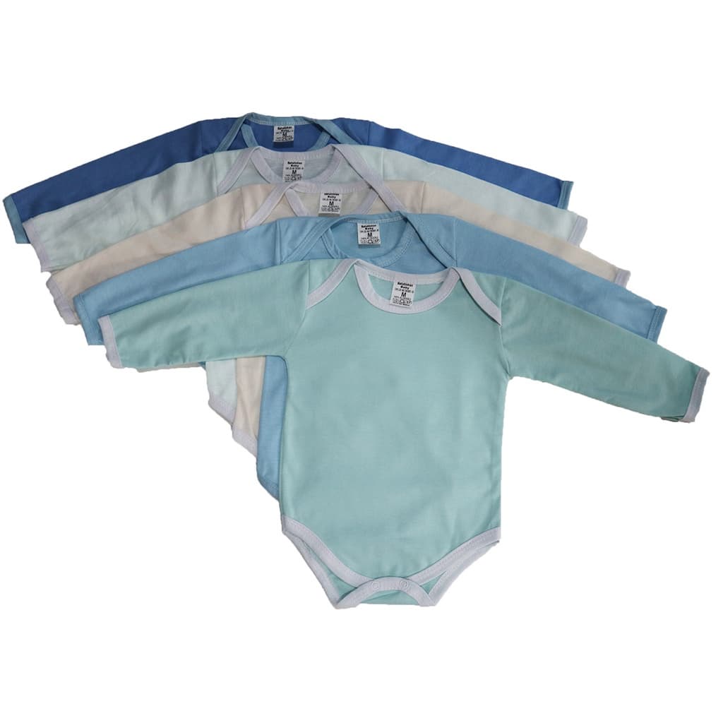 Bodys Manga longa liso para bebe Menino e Menina Atacado