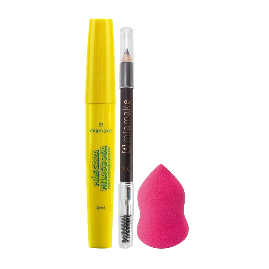 Kit Rímel Lapis Sobrancelha + Esponja 360°