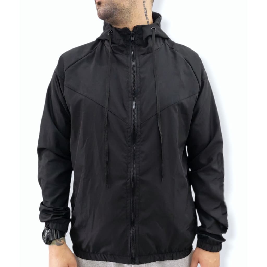 Jaqueta Corta Vento Básica Preta Blusa Agasalho Masculina Liso Impermeável