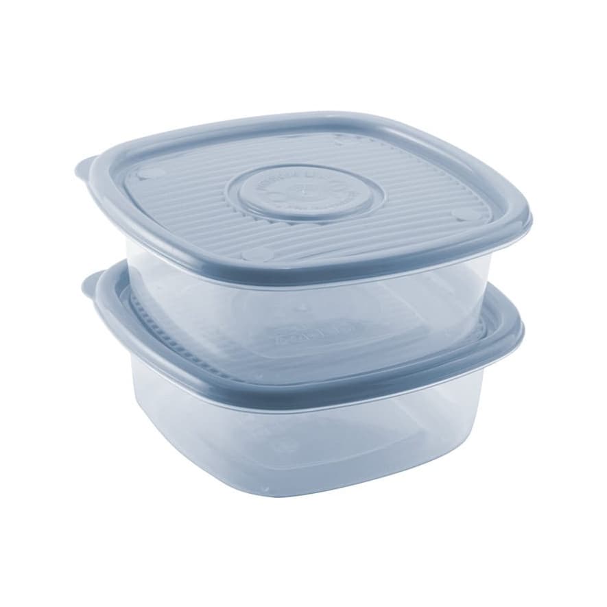 Conjunto de 2 Potes Quadrados Pop Azul Marinho 1L-Plasútil
