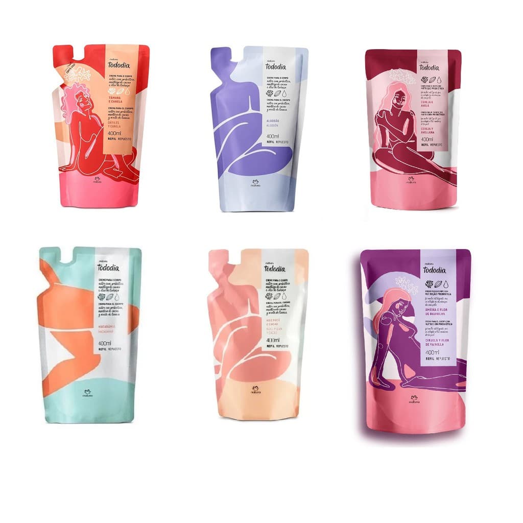 Refil Creme Hidratante Corporal Natura Tododia 400ml - Fragrâncias Diversas