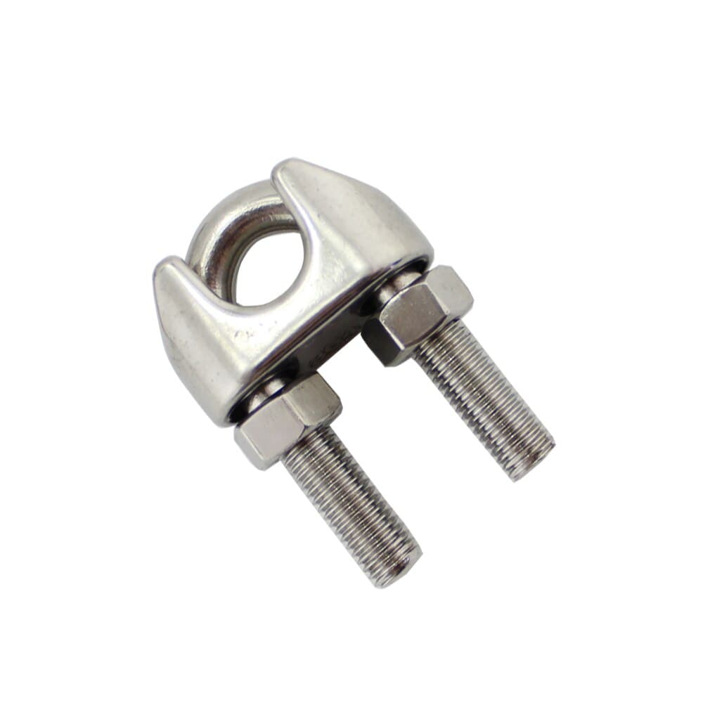 Grampo Abraçadeira Clips Aço Inox Para Cabo De Aço 3/16Pol