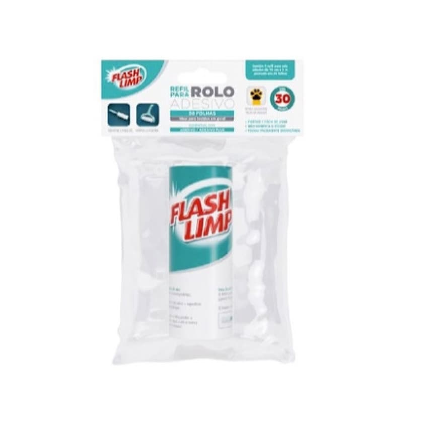 Kit 5 Refil Rolo Adesivo Tira Pelo 30 Folhas - Flash Limp