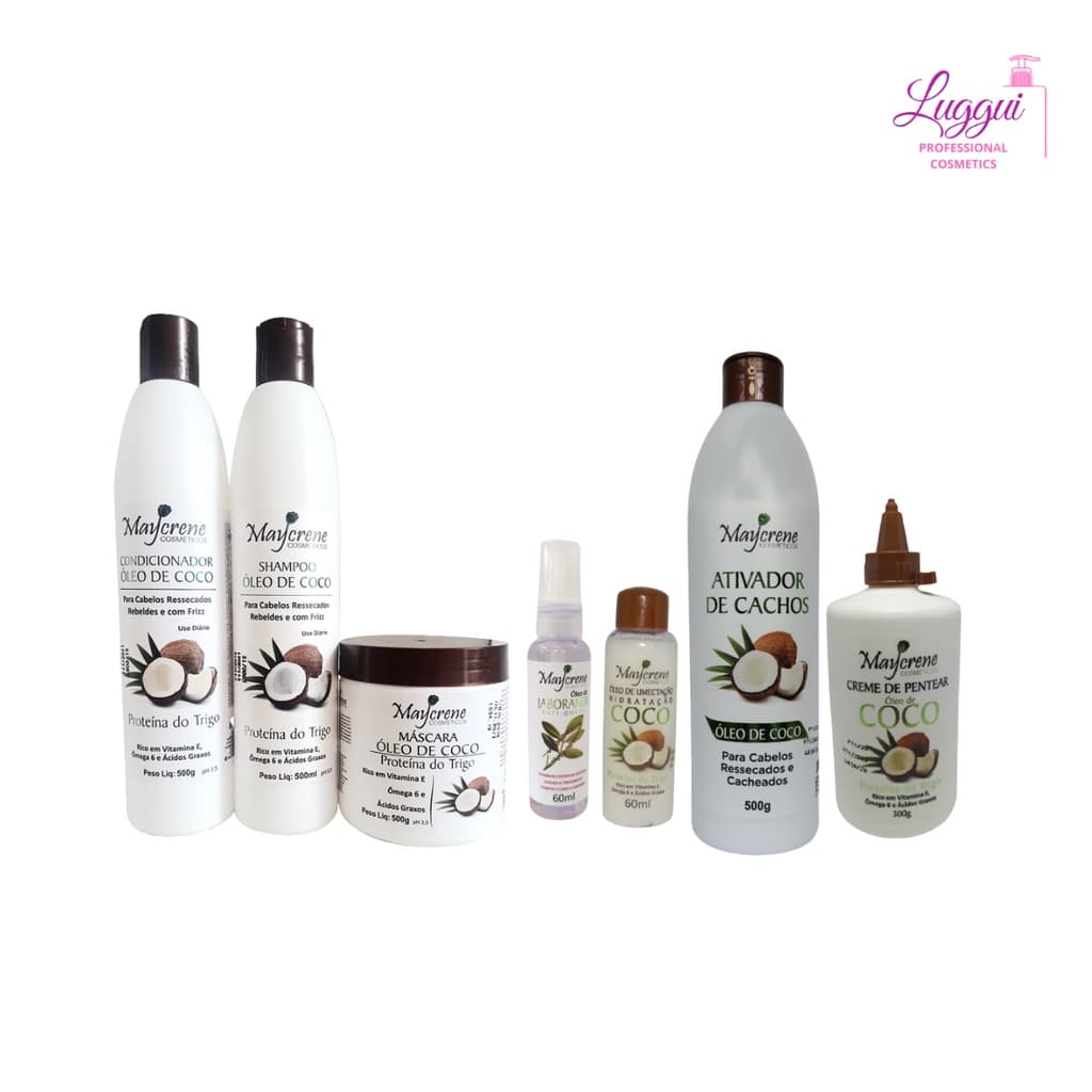 Kit Cabelos Cacheados Óleo Coco  Maycrene ( Escolha seu Kit)
