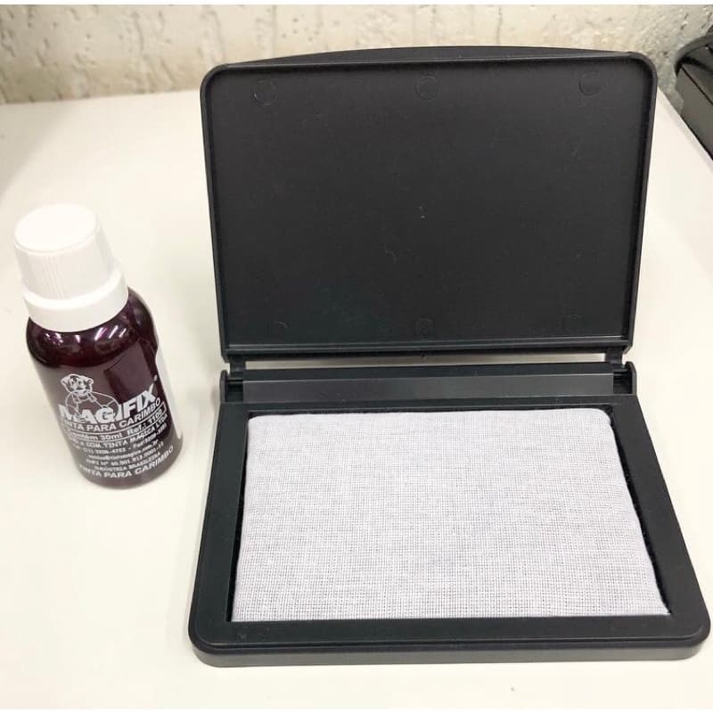 Tinta Magenta com Almofada sem tinta para carimbo