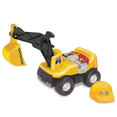 SUPER ESCAVADEIRA BRINQUEDO ANDADOR Menino e menina Infantil  Tilin com Capacete amarelo