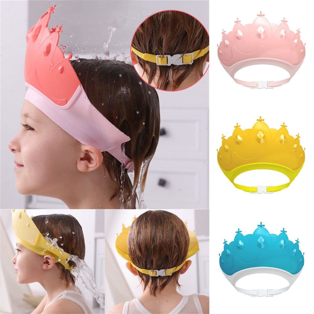 Acessórios De Banho Para Bebês/Chapéu Visor Proteção Auricular Baby Shower Cap