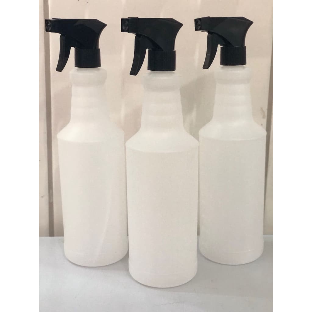 Conjunto Borrifador 1000ml com graduação de nível(visor) Girafinha resistente - Kit 03 Frascos +03 Gatilhos preto