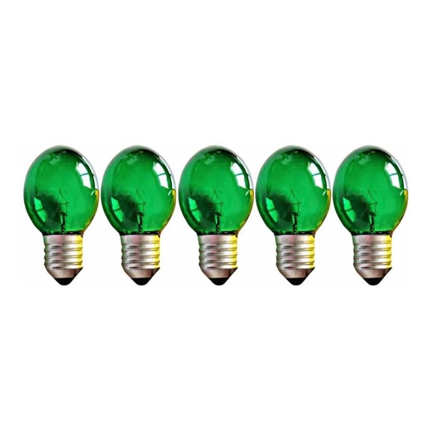 Kit 05 Lampadas Bolinha 7w X 127v - E 27 Bulbo Verde