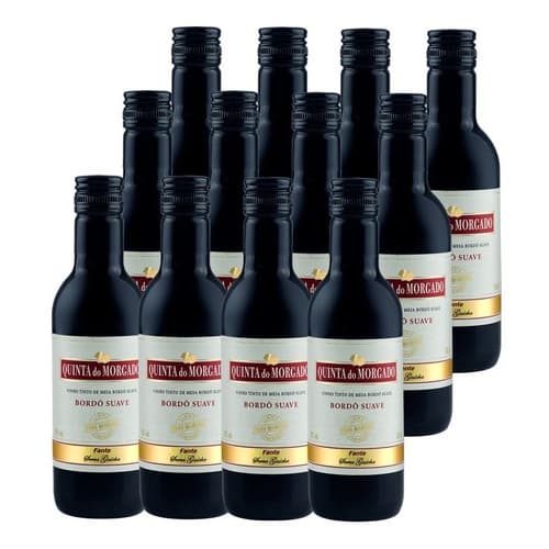 Pack 12 Un Mini Vinho Quinta Do Morgado Bordo Suave 245ml