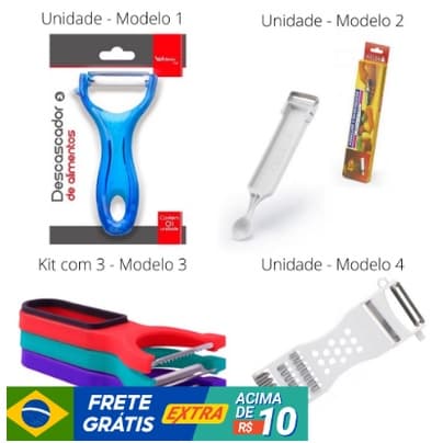 Descascador E Fatiador De Legumes E Frutas Silicones E Inox
