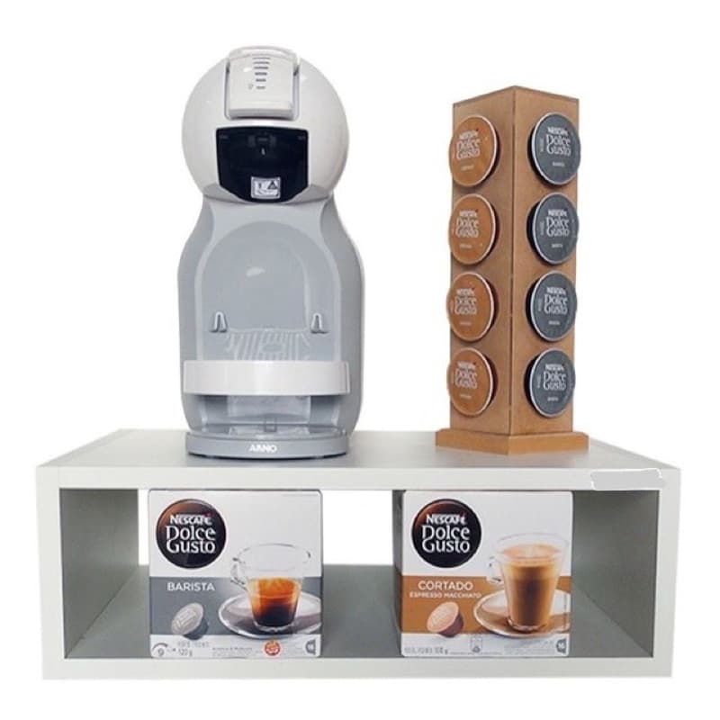 Nicho Suporte Prateleira 45x30x15 Utensílios De Cozinha Cafeteira Dolce Gusto Mdf Branco mdf