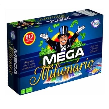 Mega Milionário - Jogo Tabuleiro 810 Super Perguntas - Toia