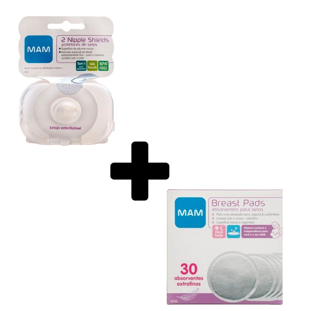 Protetor De Silicone Mam Nipple Shields e 30 Absorventes Amamentação Mamilo Bico Seio Peito Amamentação 2pcs Com Estojo