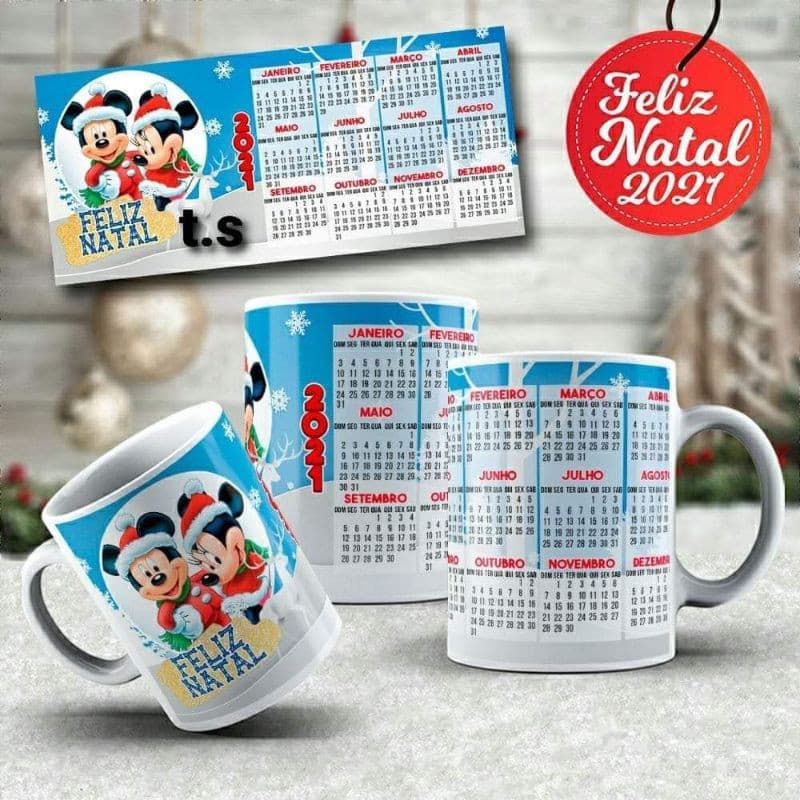 Caneca Porcelana Personalizada Natal Minnie