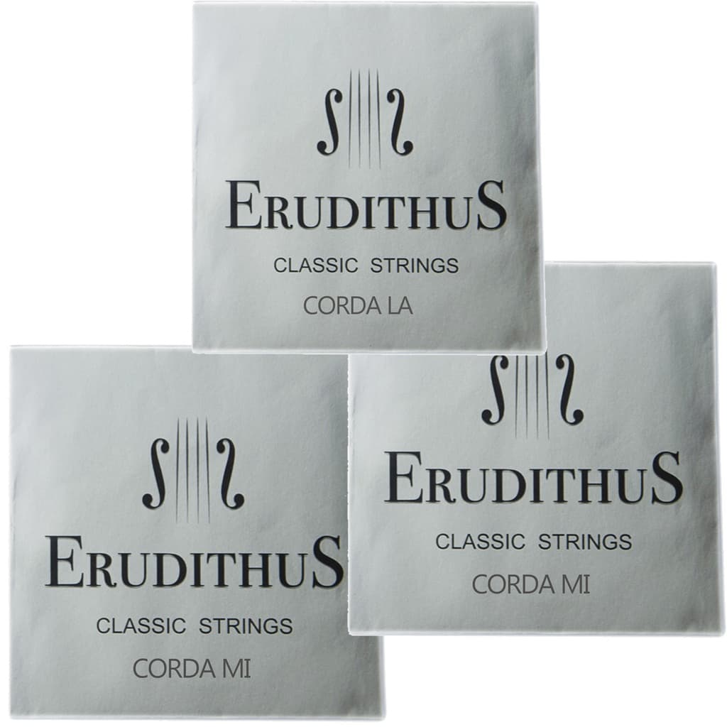 Corda Violino Erudithus Kit com 02 Mi E e 01 La A