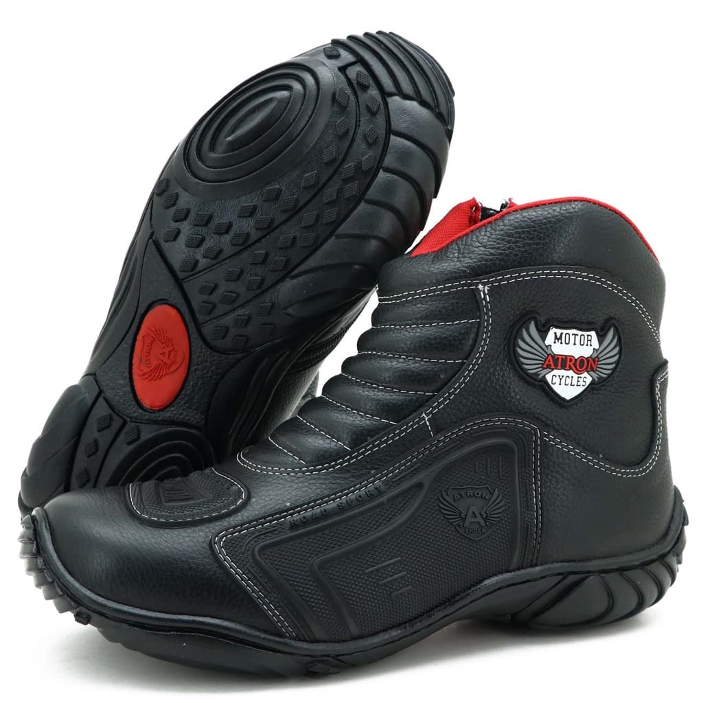 BOTA MOTOCICLISTA 33AO46 COURO BORRACHA 283 KM PRETO FLOATER