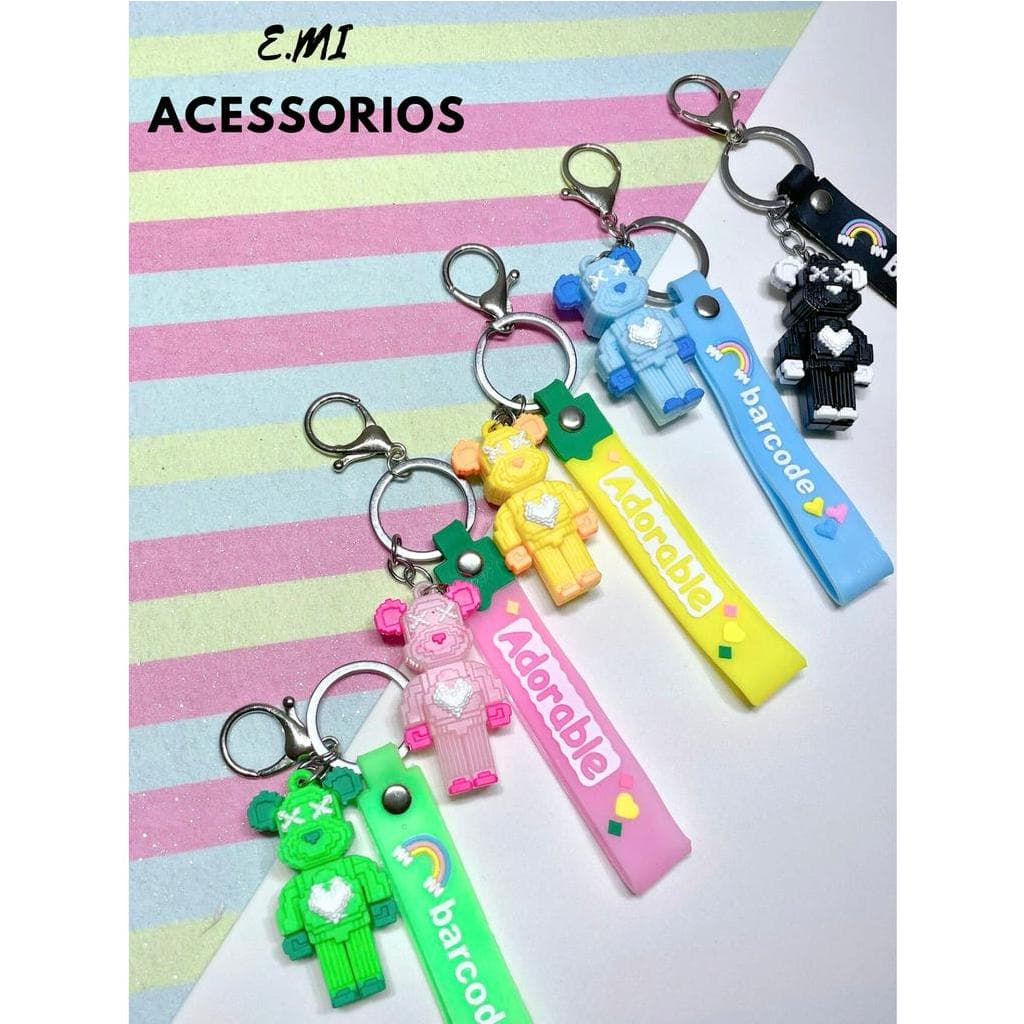 kit 2 peça Desenho Animado Criativo Chaveiro Fofo Mochila Pingente Brinquedo Infantil Festa Presente (envia aleatório)