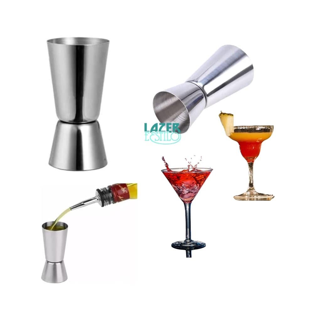 Dosador Duplo De Bebidas Drink Em Aço Inox - Coquetel Whisky