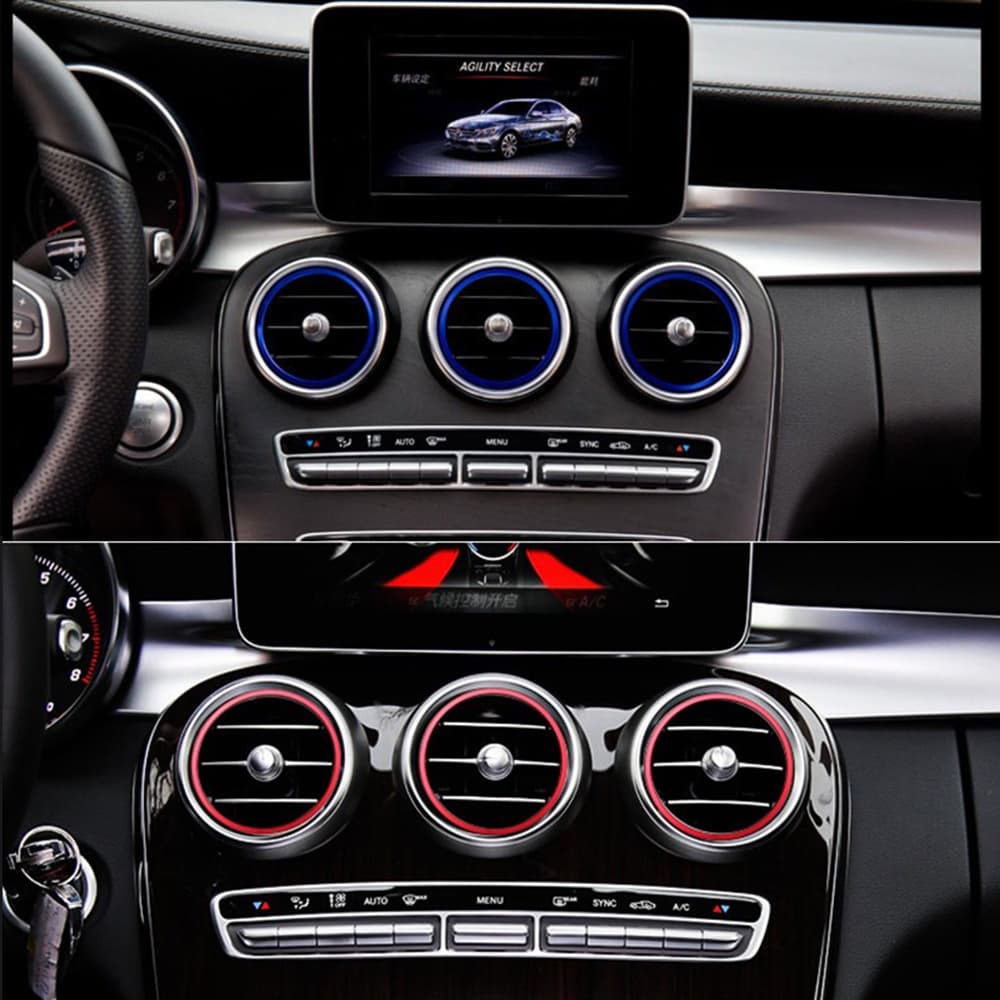 Para Mercedes Benz GLC GLA CLA Classe A B C C180 A200 GLC220 CLA250 Saída De Ar Condicionado Do Carro Adesivo Decorativo