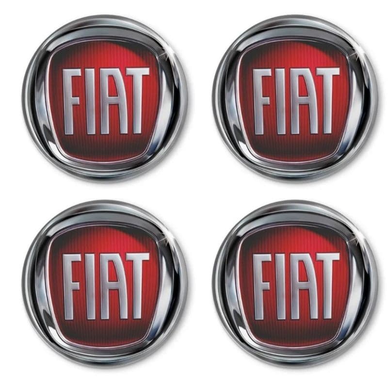 Kit emblema adesivo decorativo resinado Fiat  para calota 48 mm aro 13