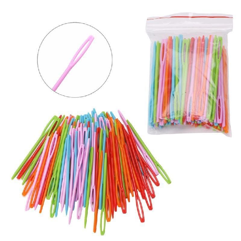 Kit Com 30 Agulhas Plasticas Para Costura Tapeçaria
