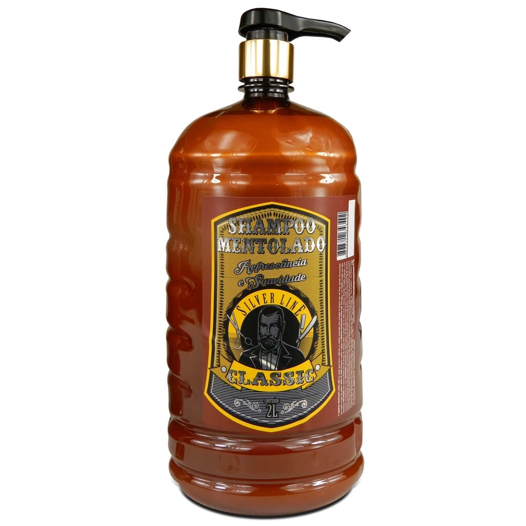 Shampoo Barba E Cabelo mentolado Silver Line Classic 2Litros