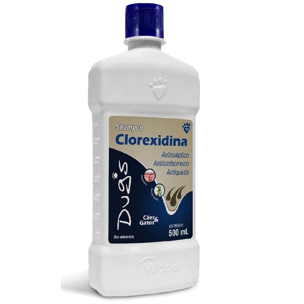 Shampoo Clorexidina Dugs Seborreia Anti Queda 500 Ml para cães