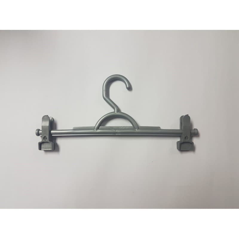 Kit 50 Cabides Prata Cinza Plástico C/ 100 Presilhas
