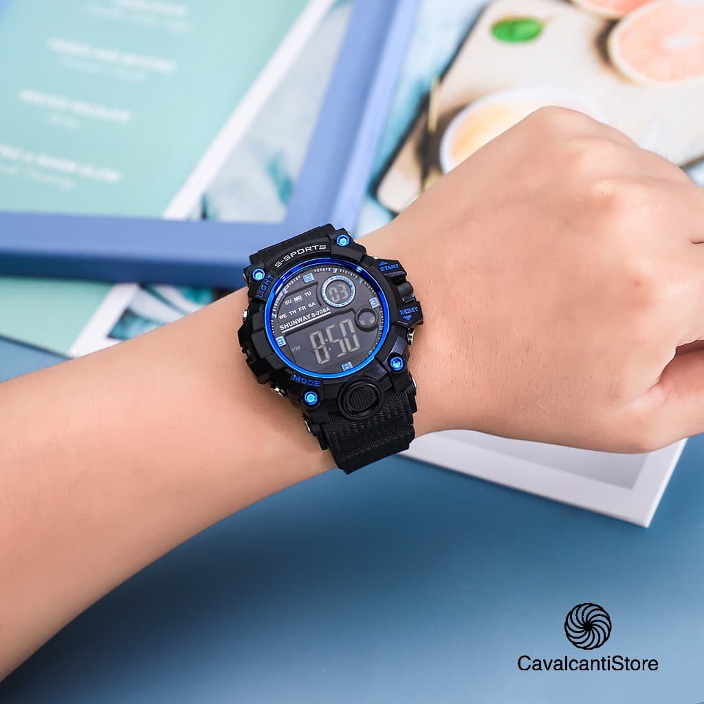 Relógios Relogio masculinos a prova d água digital led esportivas originais 2021-com caixa S-708A