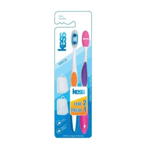 Escova Dental Kess Macia Leve 2 Pague 1 Ref 2092 C/ Porta Cerdas