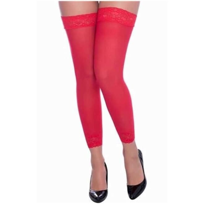 Meia 7/8 legging com renda vermelha